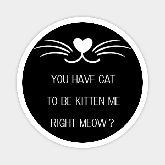 Cat T-Shirt - You Have Cat To Be Kitten Me Right Meow ? Cat Person Lady Funny T Shirt Magnet by arlene